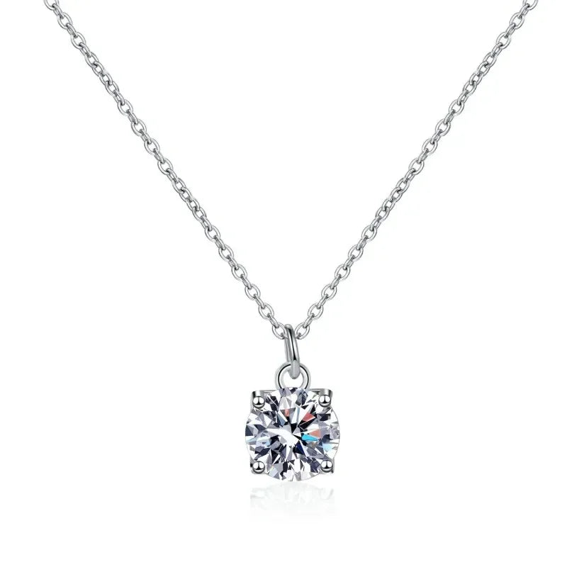 Girl Birthday Gift 18K White Gold Valentine's Necklaces 1CT Moissanite Diamond Daughter Adult's Day Women Wedding Fine Jewelry