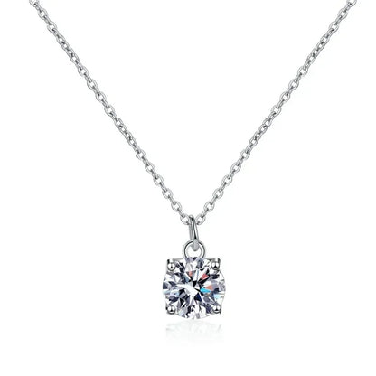 Girl Birthday Gift 18K White Gold Valentine's Necklaces 1CT Moissanite Diamond Daughter Adult's Day Women Wedding Fine Jewelry