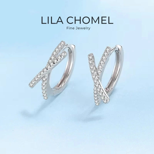 Valentine's Day PT950 Platinum Engagement Hoop Earrings Women Wedding Fine Jewelry 0.28CT Moissanite Diamond Girl Birthday Gift