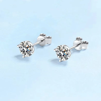 Engagement PT950 Platinum Earplug Stud Earrings Women Wedding 1/2CT Moissanite Diamond Girl Birthday Gift Daughter Fine Jewelry