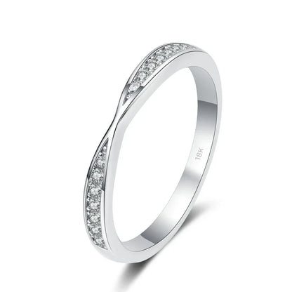Fine Jewelry Wedding Present 18K White Gold Rings Girl Engagement 0.13ct Moissanite Diamond Daughter Birthday Gift for Women