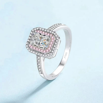Engagement PT950 Platinum Women Wedding Bands 1CT Moissanite Diamond Girlfriend Valentine's Day Rings Birthday Gift Fine Jewelry
