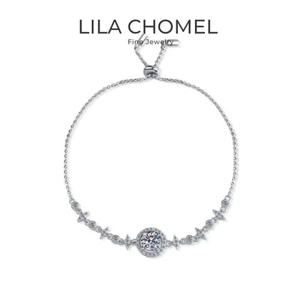 Daughter Birthday Gift 18K White Gold Bracelets Women Wedding 1CT Moissanite Diamond PT950 Platinum Girlfriend Valentine's Day