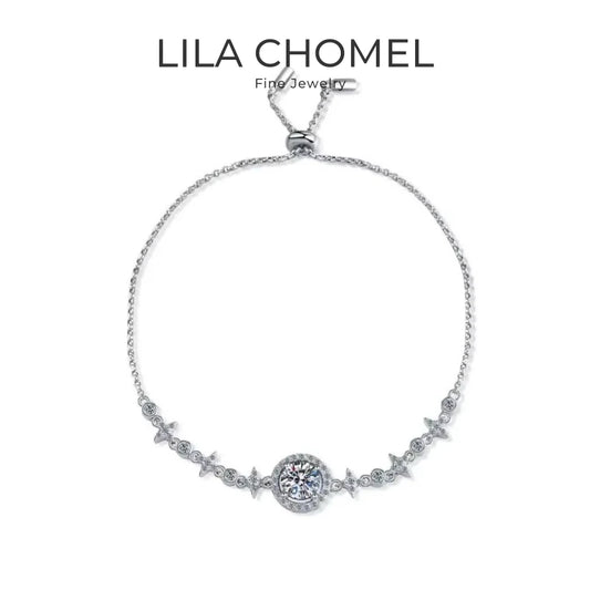 Daughter Birthday Gift 18K White Gold Bracelets Women Wedding 1CT Moissanite Diamond PT950 Platinum Girlfriend Valentine's Day