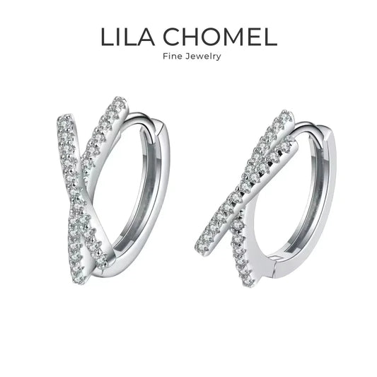 Women Valentine's Day 18K White Gold Wedding Hoop Earrings 0.28CT Moissanite Diamond Girl Birthday Gift PT950 Platinum Jewelry