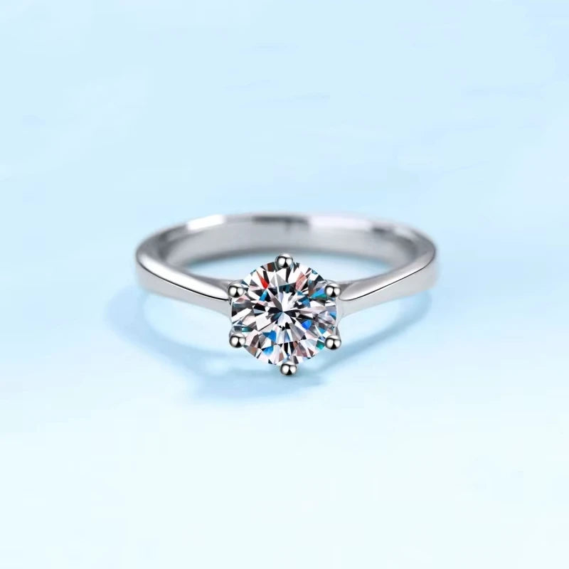18K White Gold Wedding Band Moissanite Diamond Lover Rings Women Engagement Men 0.5/1CT Valentine's Day PT950 Girl Birthday Gift