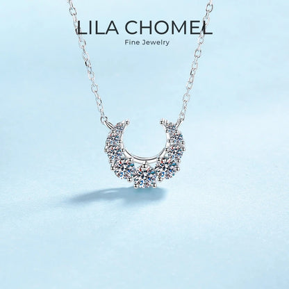 Lady Birthday Gift 18K White Gold Women Wedding Necklaces 0.66CT Moissanite Diamond Daughter PT950 Platinum Girl Valentine's Day