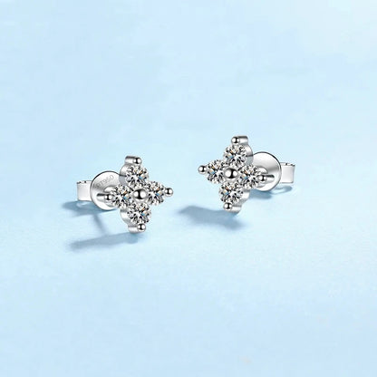 Girlfriend Birthday Gift PT950 Platinum Earplug Stud Earrings Women Wedding Jewelry 0.8CT Moissanite Diamond Daughter Engagement
