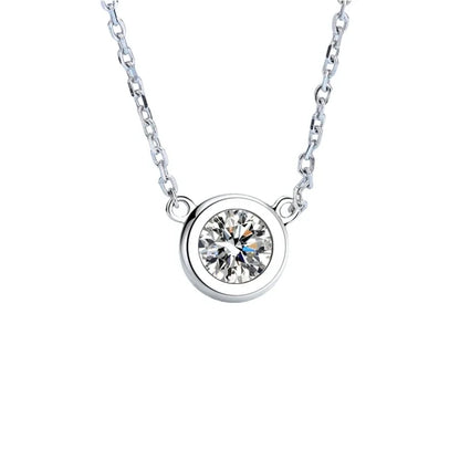 Daughter Adult's Day 18K White Gold Girl Birthday Gift 0.5/1CT Moissanite Diamond Women Valentine's Day PT950 Platinum Necklaces