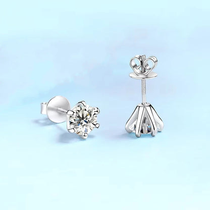 WOMEN Valentine's Day PT950 Platinum Screw Stud Earrings Girl Birthday Gift 0.5/1CT Moissanite Diamond Engagement Wedding Party