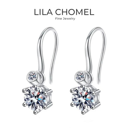 Women Valentine's Day 18K White Gold Wedding Drop Earrings 1.12/2.12/4.12CT Moissanite Diamond PT950 Platinum Girl Birthday Gift