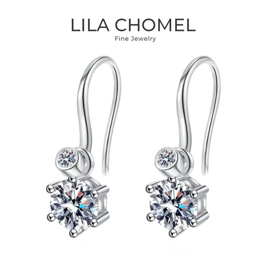Women Valentine's Day 18K White Gold Wedding Drop Earrings 1.12/2.12/4.12CT Moissanite Diamond PT950 Platinum Girl Birthday Gift