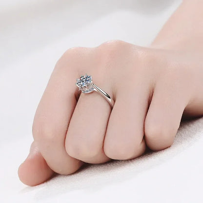 Engagement 18K White Gold Women Wedding Band 1CT Moissanite Diamond Rings Girlfriend Birthday Gift PT950 Platinum Fine Jewelry