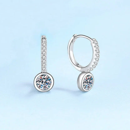Office Lady Birthday Gift 18K White Gold Girl Drop Earrings 0.5/1CT Moissanite Diamond Women PT950 Platinum Wedding Fine Jewelry