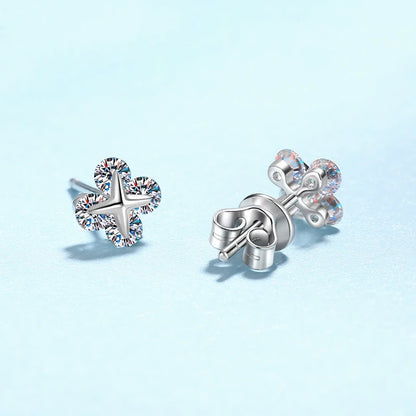 Daughter Adult's 18K White Gold Women Wedding Stud Earrings Valentine's Day 0.8Carat Moissanite Diamond Girlfriend Birthday Gift