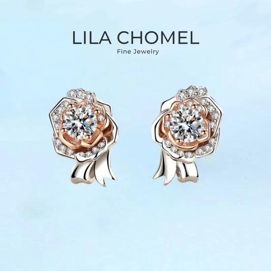 Wedding Party Daughter Fine Jewelry PT950 Platinum Stud Earrings for Women Moissanite Diamond 0.5/1ct Flower Girl Birthday Gift