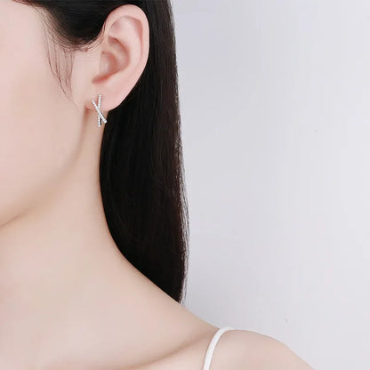 Valentine's Day PT950 Platinum Engagement Hoop Earrings Women Wedding Fine Jewelry 0.28CT Moissanite Diamond Girl Birthday Gift