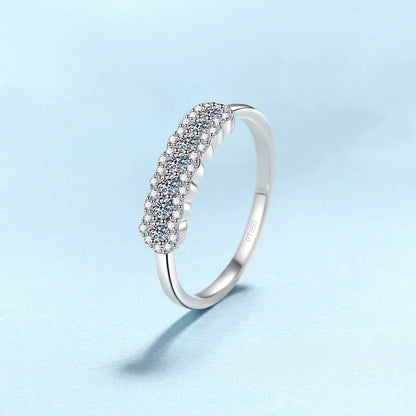 Girl Birthday Gift Platinum PT950 Rings Women Wedding Band 0.37CT Moissanite Diamond Daughter Engagement Jewelry Valentine's Day