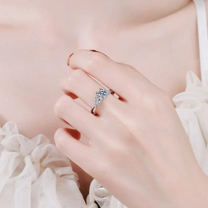 Luxury Women Wedding Band Platinum PT950 Rings Birthday Gift Moissanite Diamond VVS1 D Color 1Carat Girl Engagement Fine Jewelry