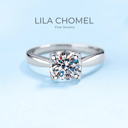 Lady Engagement Rings 18K White Gold Women Wedding Band VVS D Color 0.5/1CT Moissanite Diamond Girl PT950 Platinum Birthday Gift