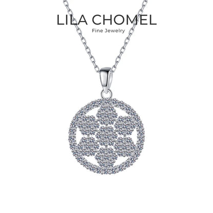 Women Valentine's Day 18K White Gold Wedding Necklaces 1CT Moissanite Diamond Flower Pendant PT950 Platinum Girl Birthday Gift