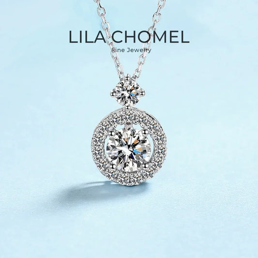 Girl Valentine's Day PT950 Platinum Necklaces Women Wedding 1.3CT Moissanite Diamond Pendant Daughter Birthday Gift Fine Jewelry