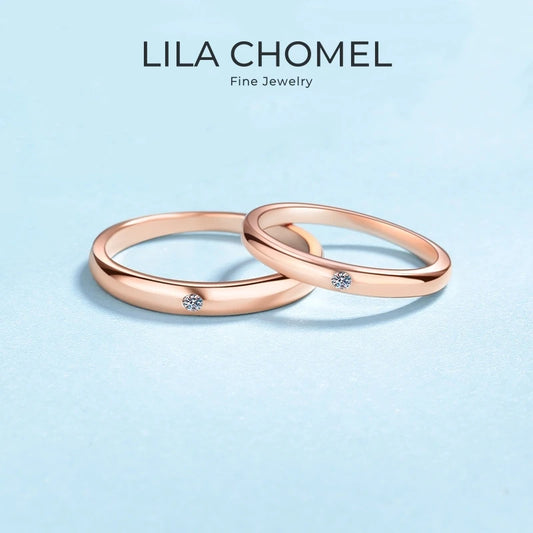 18K White Rose Gold Moissanite Valentine's Day Couple Engagement Women Men Wedding Band PT950 Platinum Girl Valentine's Day Lover Rings