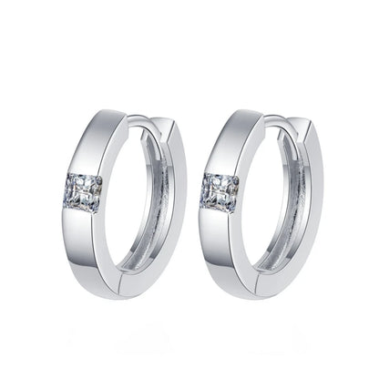 Brincos de argola de ouro branco 18K para presente de aniversário feminino, dia dos namorados, 0,6 ct, diamante moissanite, namorada PT950, joias finas para casamento