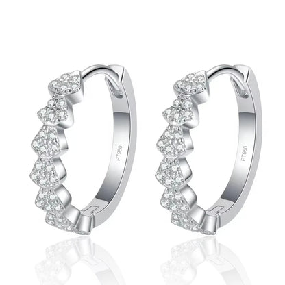 Girlfriend Birthday Gift Platinum PT950 Women Wedding Hoop Earrings Elegance Moissanite Diamond 0.35CT Engagement Fine Jewelry