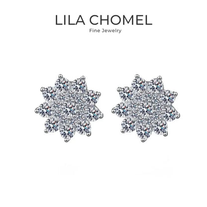 Women Valentine's Day 18K White Gold Wedding Stud Earrings 0.708CT Moissanite Diamond PT950 Platinum Girlfriend Birthday Gift
