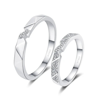 Engagement PT950 Platinum Women Men Couple Rings Valentine's Day Unisex 0.48CT Moissanite Diamond Lovers Wedding Band Girlfriend