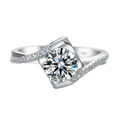 Girl Valentine's Day 18K White Gold Rings 0.5/1CT Moissanite Diamond Women Birthday Gift PT950 Platinum Wedding Band Jewelry