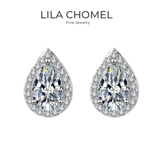 Girl Birthday Gift 18K White Gold Women Wedding Stud Earrings 1/2CT Moissanite Diamond PT950 Platinum Valentine's Day Jewelry