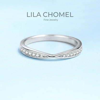 Fine Jewelry Wedding Present 18K White Gold Rings Girl Engagement 0.13ct Moissanite Diamond Daughter Birthday Gift for Women