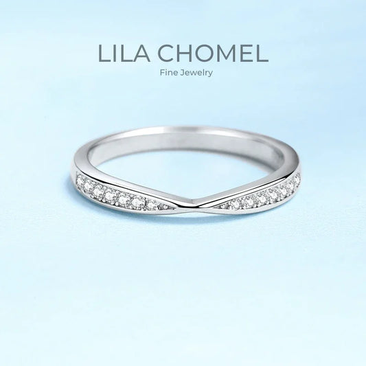 Fine Jewelry Wedding Present 18K White Gold Rings Girl Engagement 0.13ct Moissanite Diamond Daughter Birthday Gift for Women