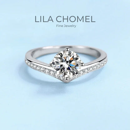 Engagement 18K White Gold Wedding Band Women VVS D Color 0.5/1/2CT Moissanite Diamond Girl PT950 Platinum Valentine's Day Rings