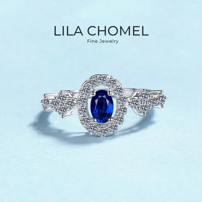 Women Birthday Gift 18K White Gold Wedding Band 0.5CT Blue Moissanite Diamond Girlfriend Valentine's Day PT950 Platinum Rings