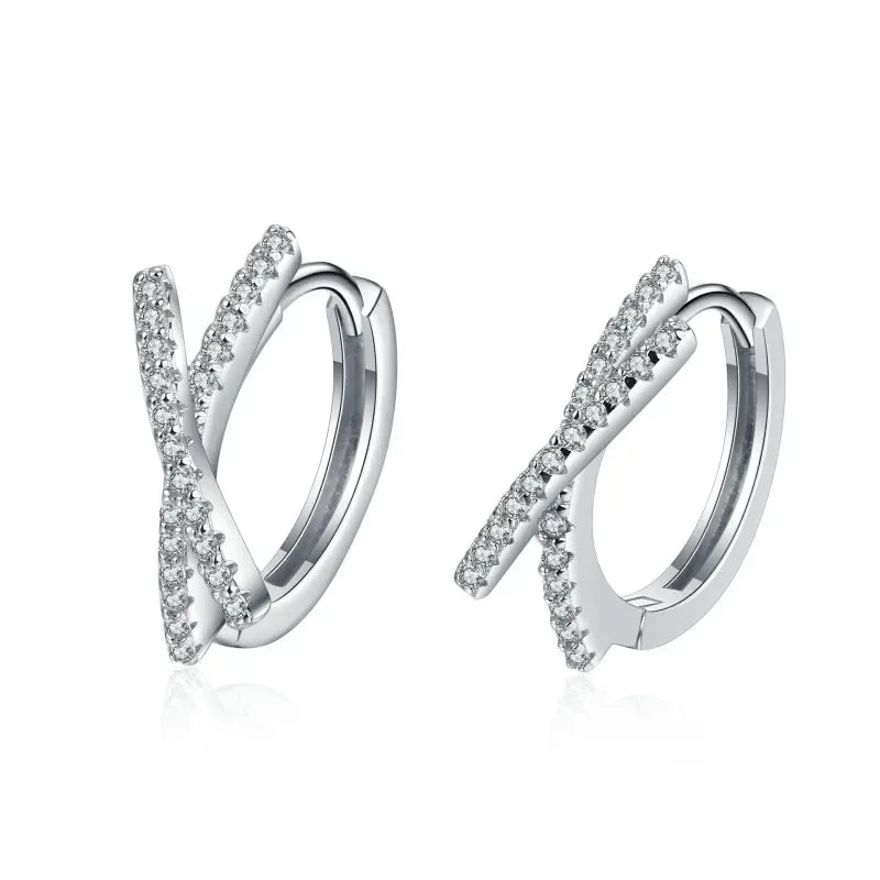Valentine's Day PT950 Platinum Engagement Hoop Earrings Women Wedding Fine Jewelry 0.28CT Moissanite Diamond Girl Birthday Gift