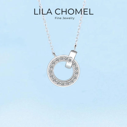 Girl Valentine's Day 18K White Gold Necklaces Women 0.45CT Moissanite Diamond Daughter Birthday Gift PT950 Platinum Fine Jewelry