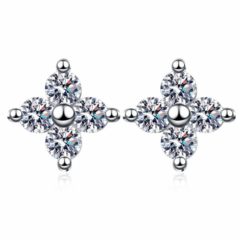 Girlfriend Birthday Gift PT950 Platinum Earplug Stud Earrings Women Wedding Jewelry 0.8CT Moissanite Diamond Daughter Engagement