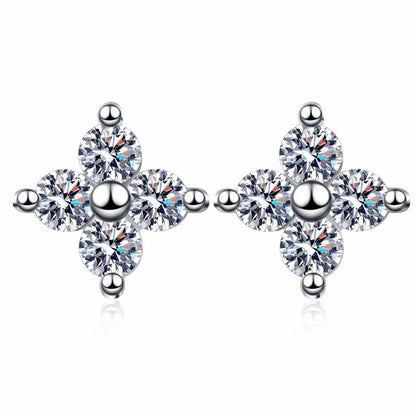 Girlfriend Birthday Gift PT950 Platinum Earplug Stud Earrings Women Wedding Jewelry 0.8CT Moissanite Diamond Daughter Engagement