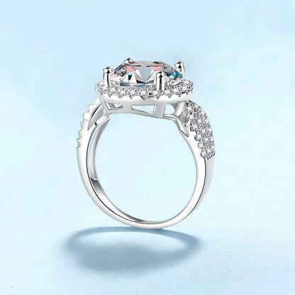 Fine Jewelry Engagement PT950 Platinum Girl Rings 5 Carat VVS1 D Color Moissanite Diamond Women Birthday Gift Wife Wedding Bands