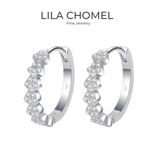 Women Birthday Gift 18K White Gold Hoop Earrings Moissanite Diamond 0.35CT Girl Valentine's Day PT950 Platinum Wedding Jewelry