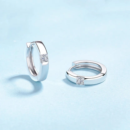 Brincos de argola de ouro branco 18K para presente de aniversário feminino, dia dos namorados, 0,6 ct, diamante moissanite, namorada PT950, joias finas para casamento