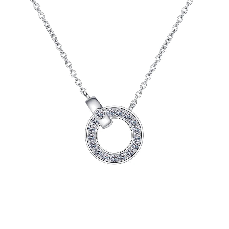 Girl Valentine's Day 18K White Gold Necklaces Women 0.45CT Moissanite Diamond Daughter Birthday Gift PT950 Platinum Fine Jewelry