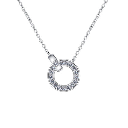 Girl Valentine's Day 18K White Gold Necklaces Women 0.45CT Moissanite Diamond Daughter Birthday Gift PT950 Platinum Fine Jewelry