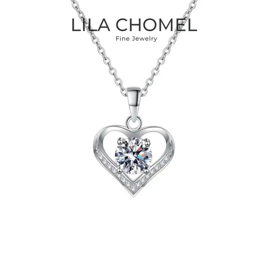 Valentine's Day 18K White Gold Women Wedding Necklaces 1CT Moissanite Diamond Girl Pendant PT950 Platinum Daughter Birthday Gift