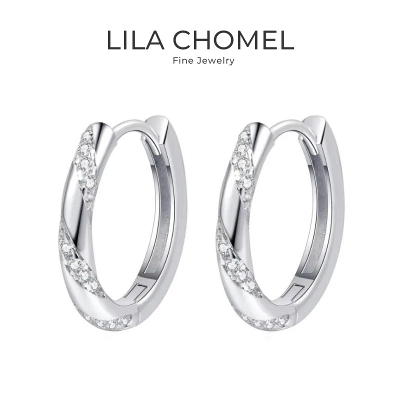 Brincos de argola de casamento em ouro branco 18K para o Dia dos Namorados, para meninas, 0,348 ct, moissanita, diamante, PT950, presente de aniversário em platina