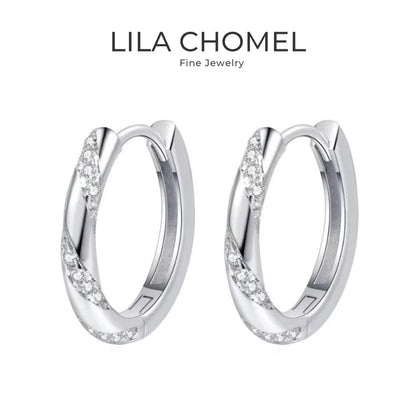 Brincos de argola de casamento em ouro branco 18K para o Dia dos Namorados, para meninas, 0,348 ct, moissanita, diamante, PT950, presente de aniversário em platina