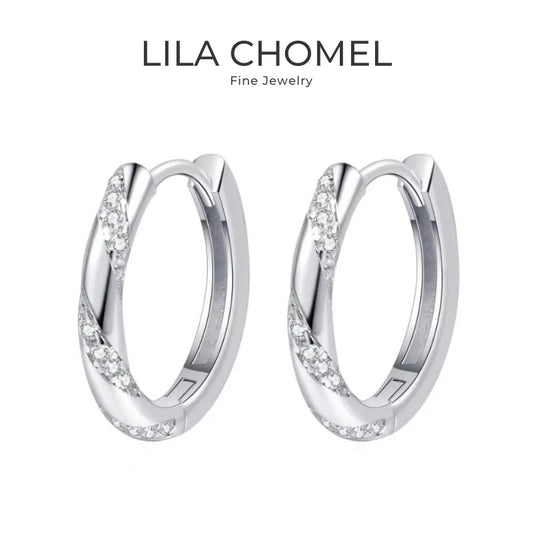 Women Valentine's Day 18K White Gold Wedding Hoop Earrings Girl 0.348CT Moissanite Diamond Daughter PT950 Platinum Birthday Gift